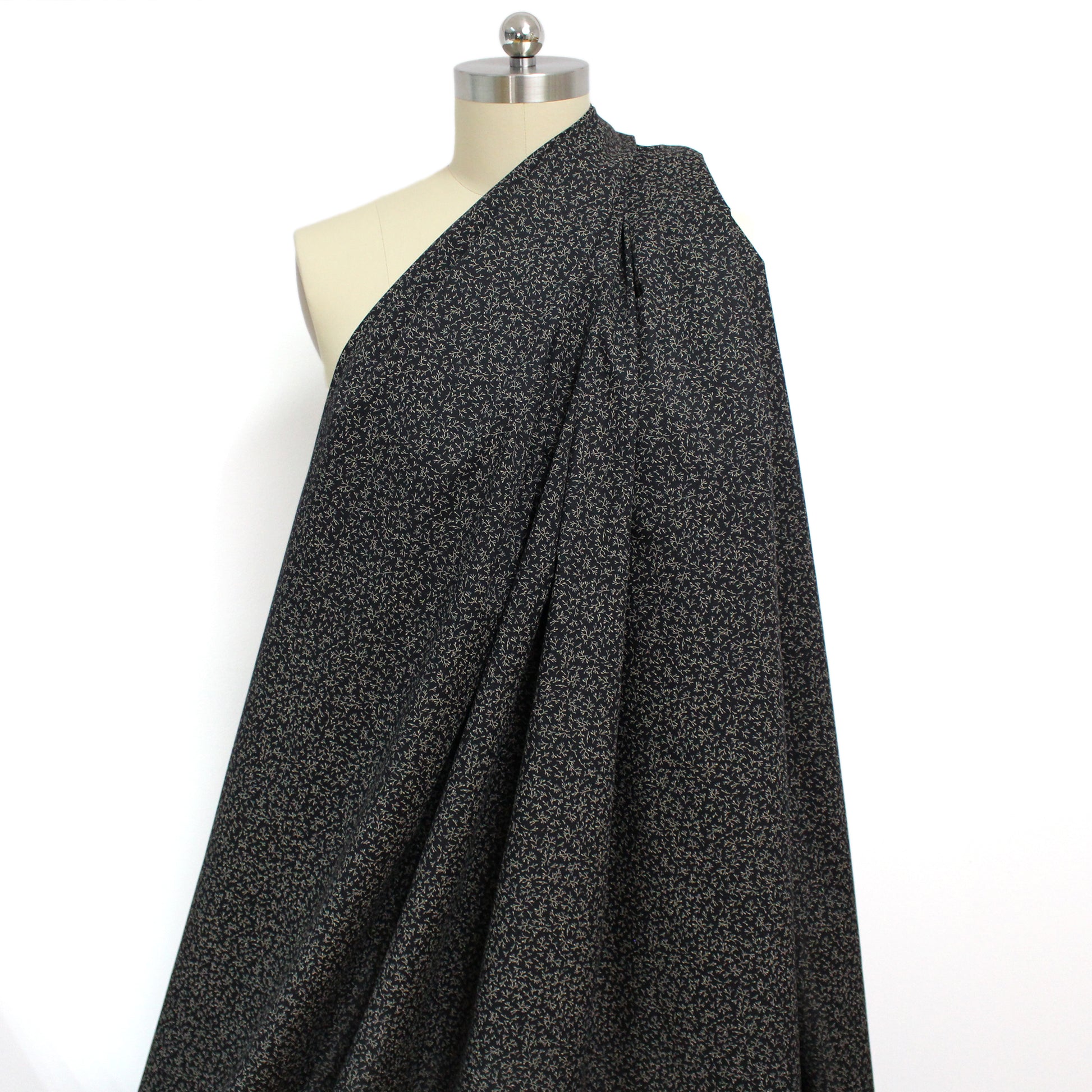 Italian 'midnight sprigs' cotton poplin