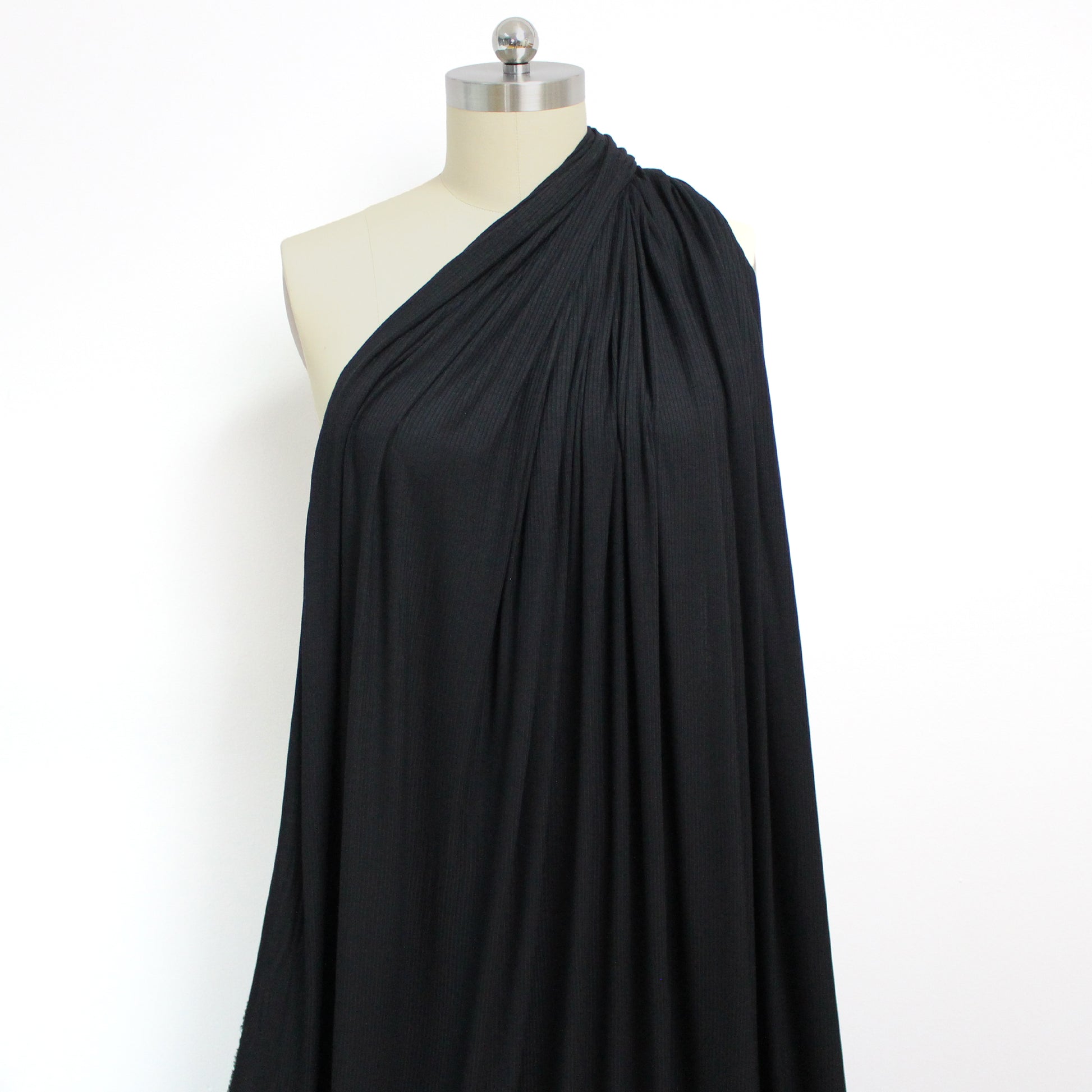 rayon/spandex essential rib knit - black
