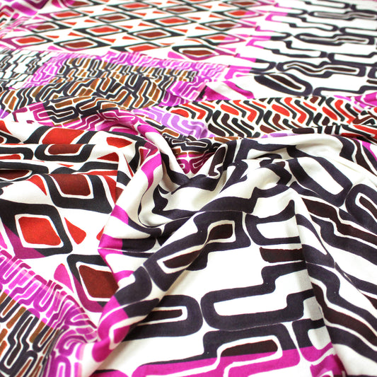 'walkabout' stretch viscose satin - magenta