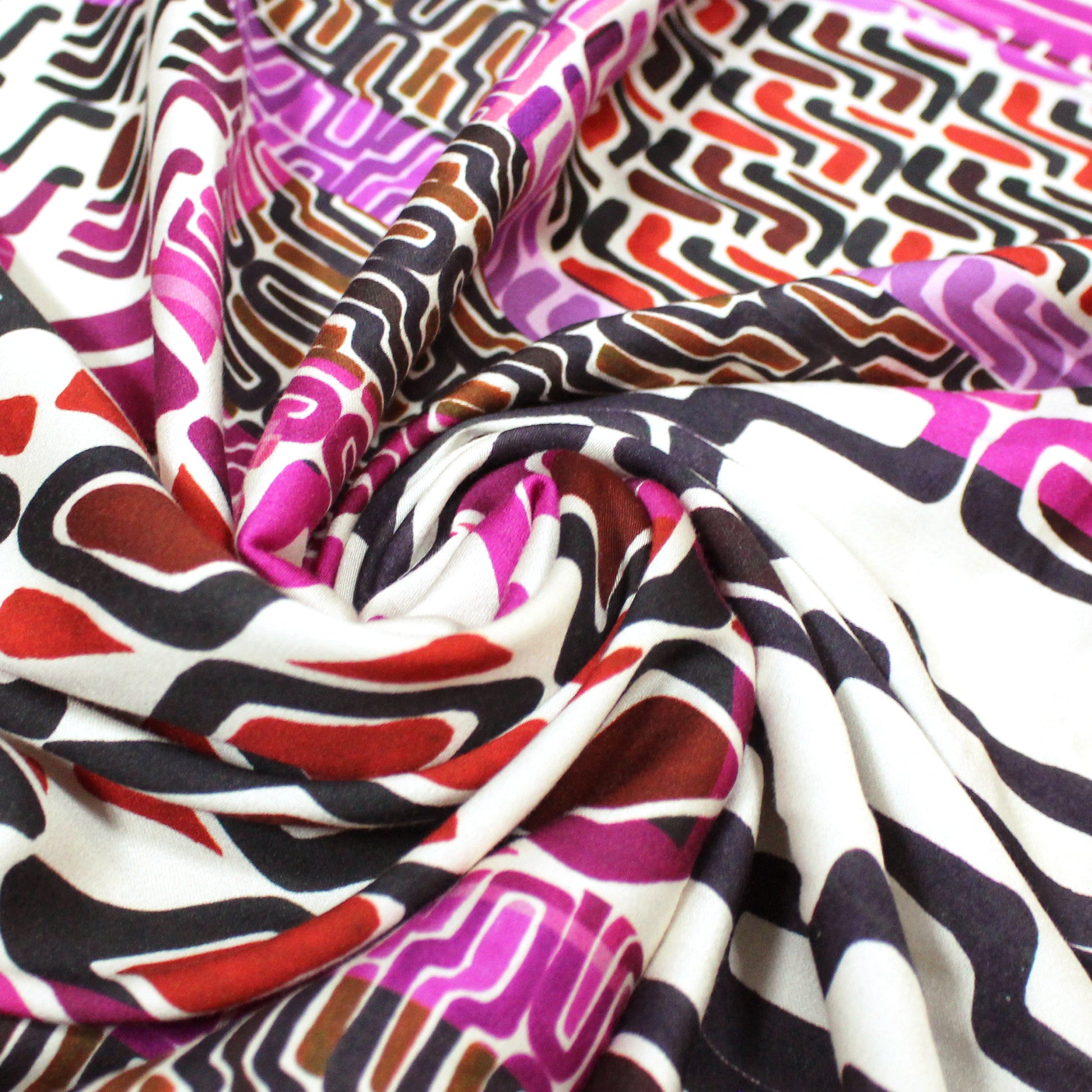 'walkabout' stretch viscose satin - magenta