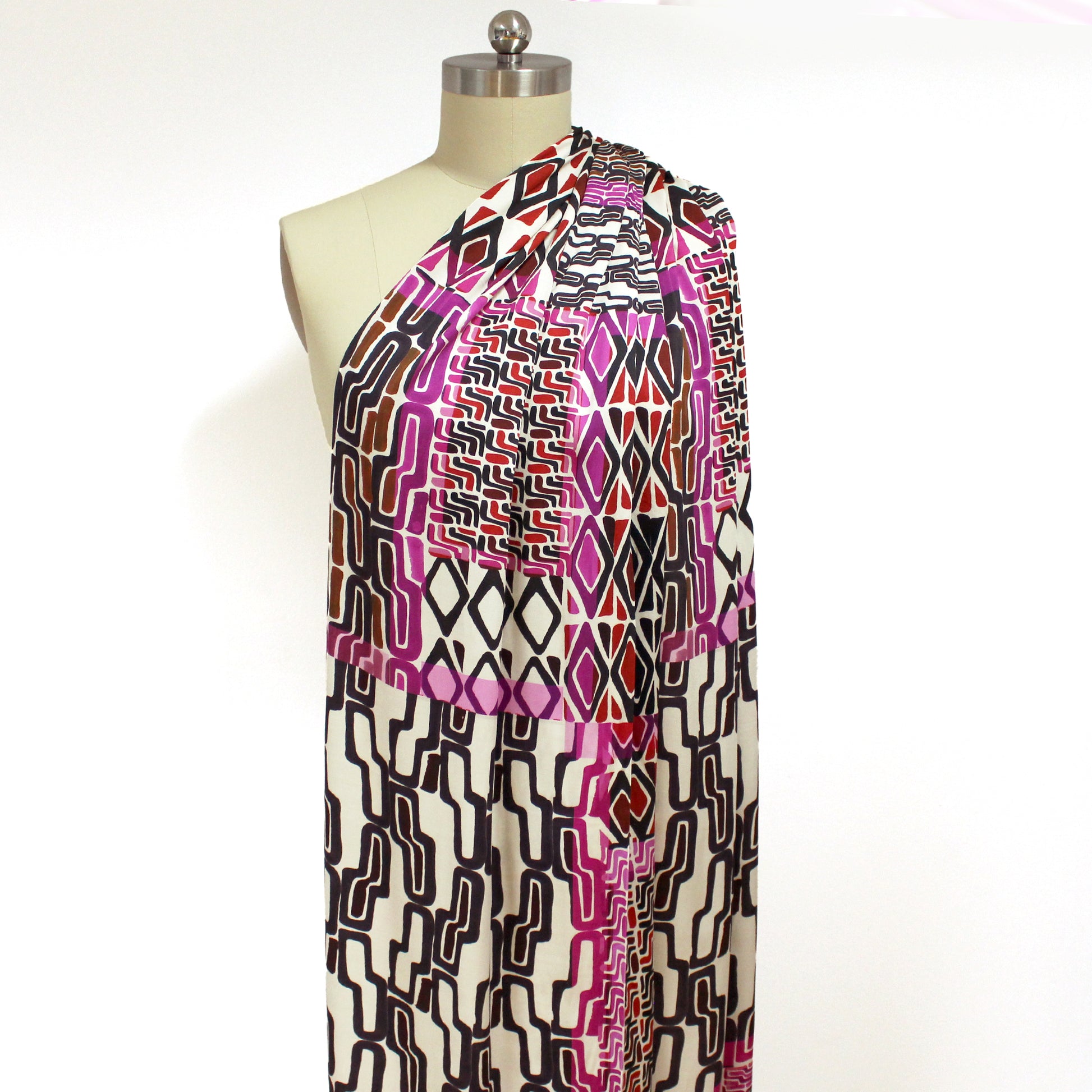 'walkabout' stretch viscose satin - magenta