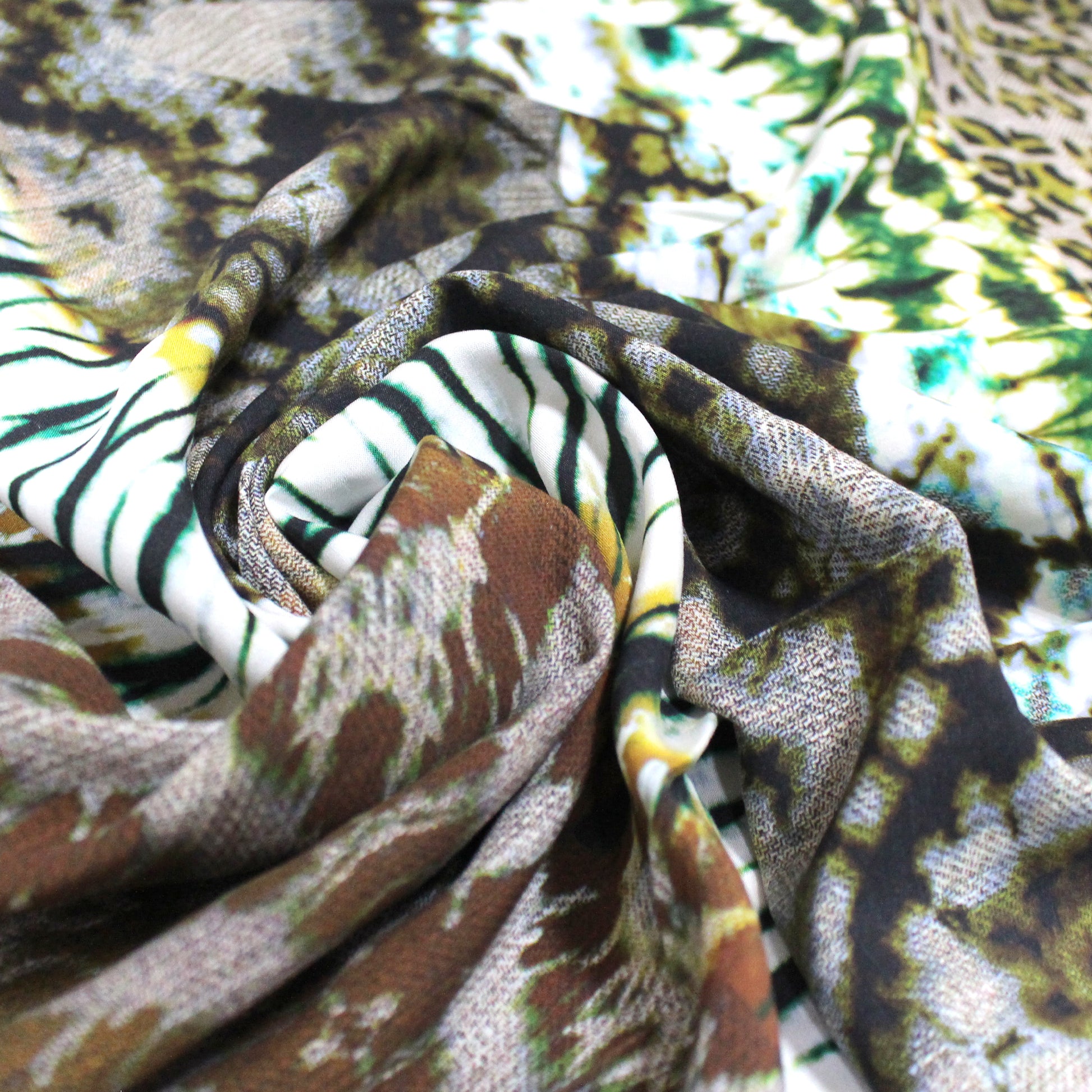 'play on stripes' printed viscose poplin - green