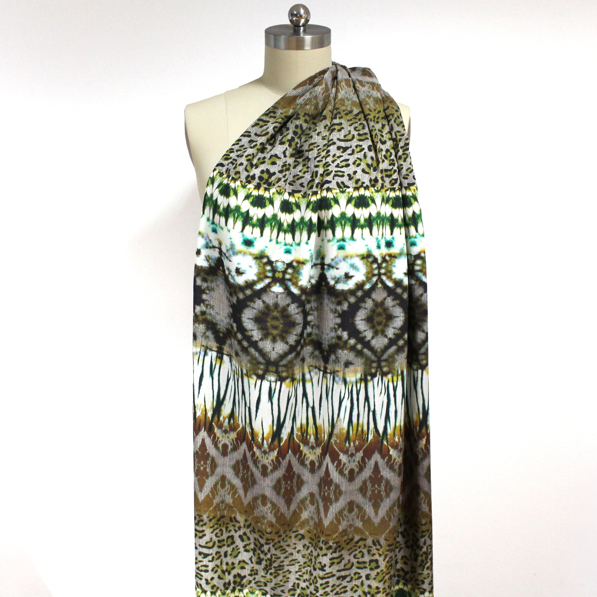 'play on stripes' printed viscose poplin - green