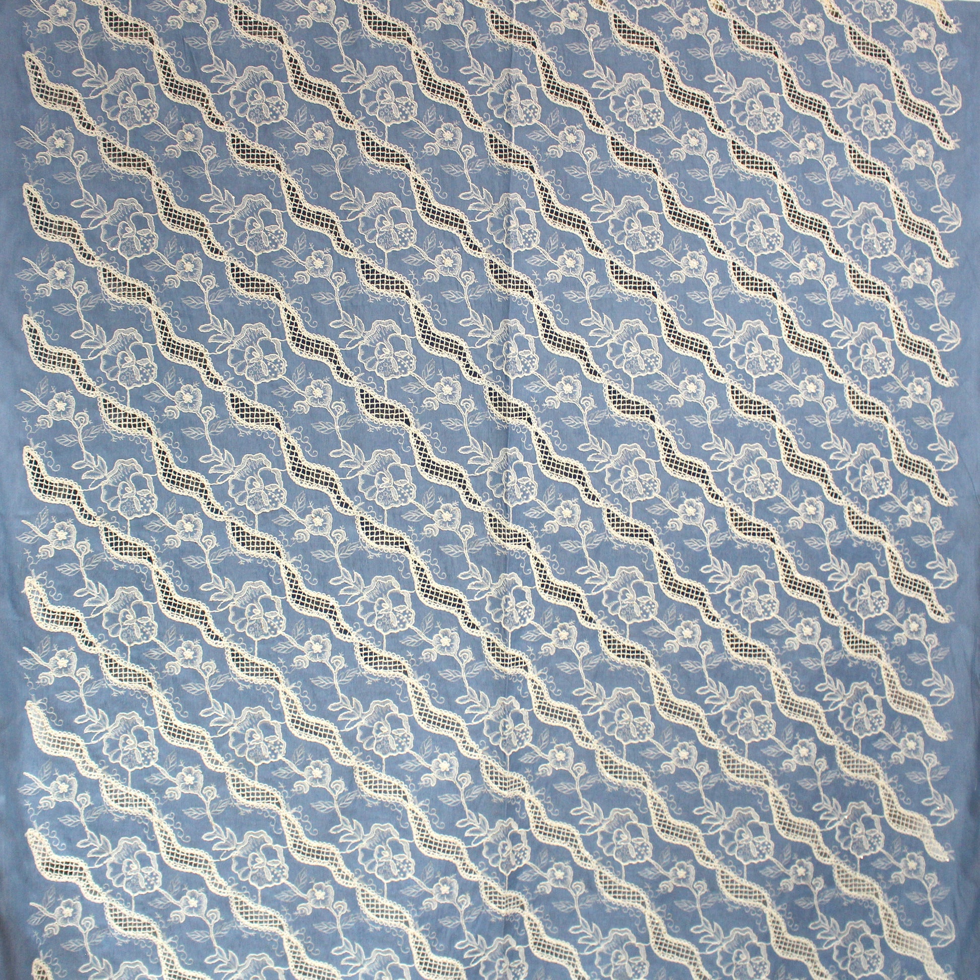 'milky way' embroidered, sequined denim - sky