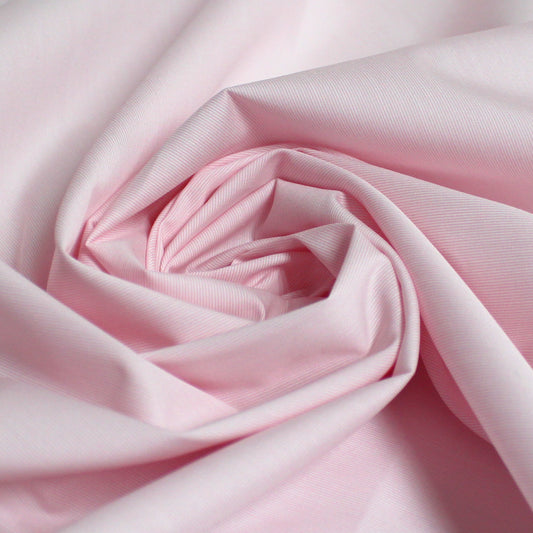 micro-stripe stretch cotton shirting - soft pink