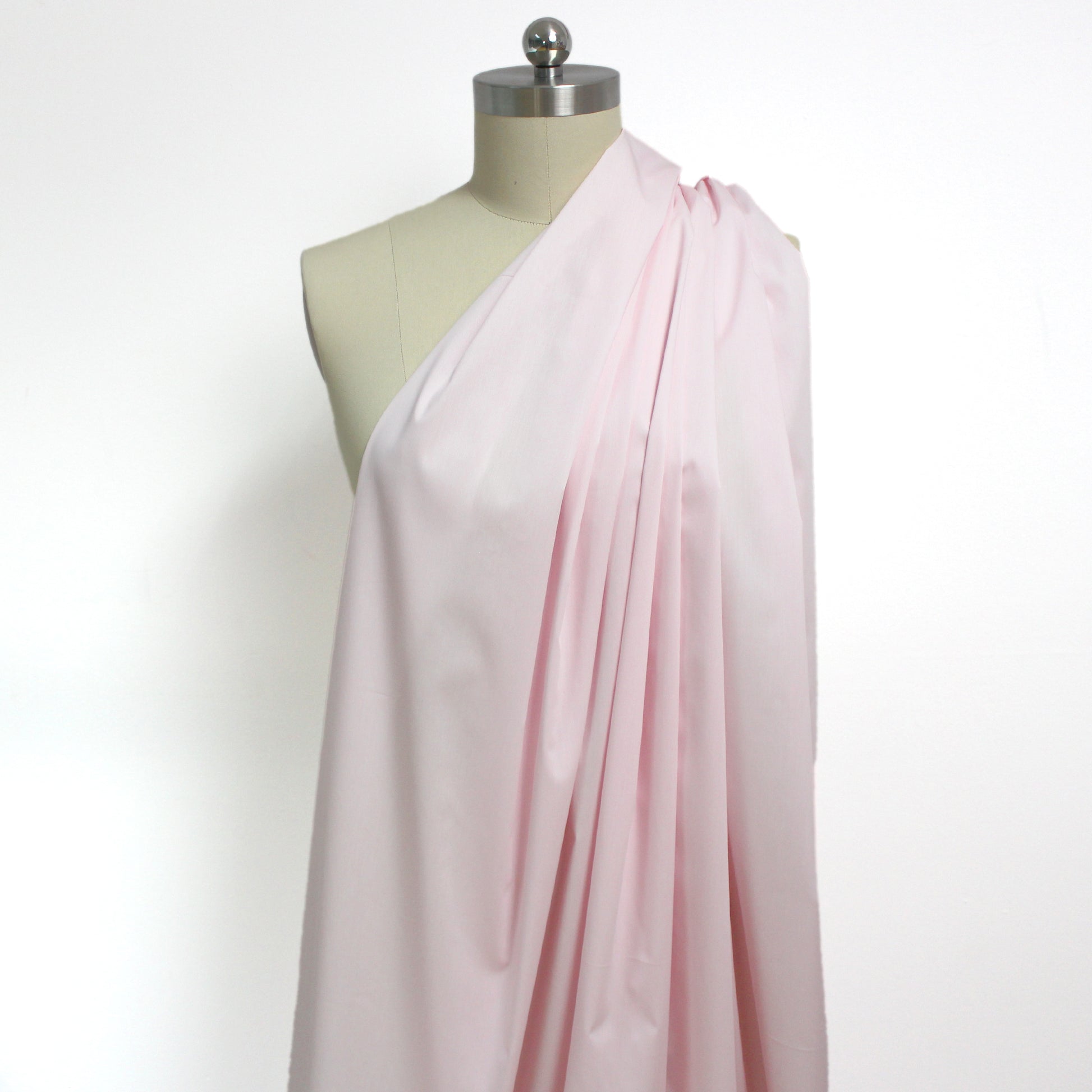 micro-stripe stretch cotton shirting - soft pink