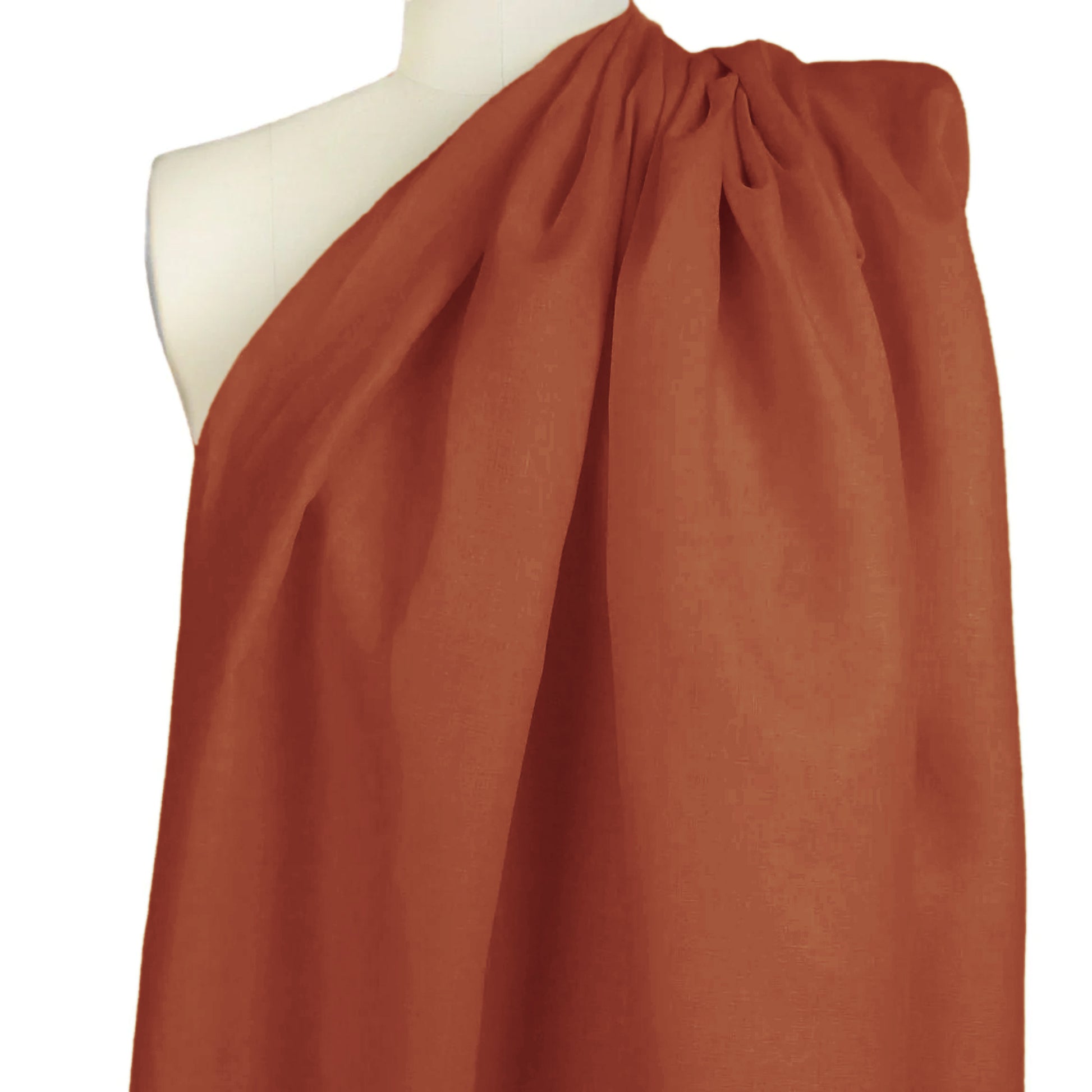 European mid-weight linen woven - rust