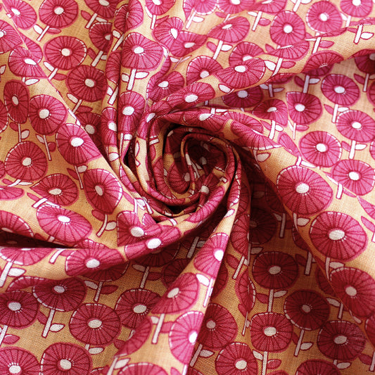 Japanese 'fan fare' homespun cotton - pink