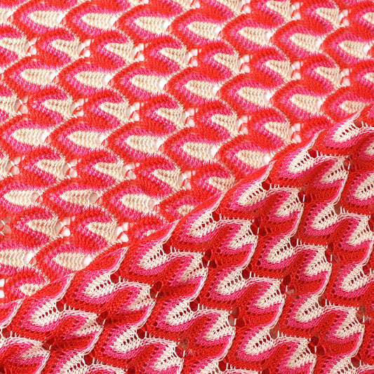 Missoni-esque flame stitch knit - rouge
