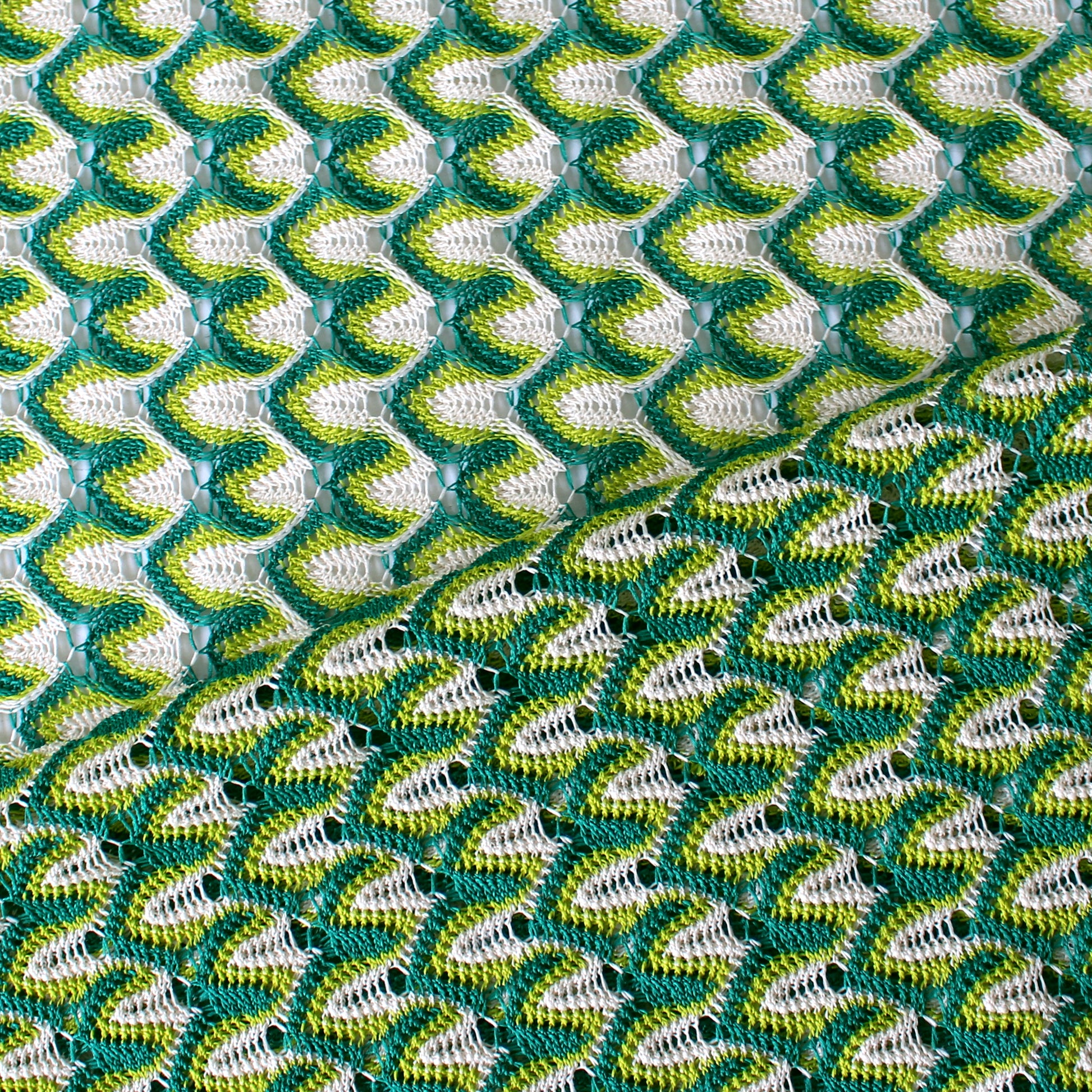 Missoni-esque flame stitch knit - clover/lime