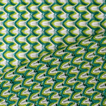 Missoni-esque flame stitch knit - clover/lime