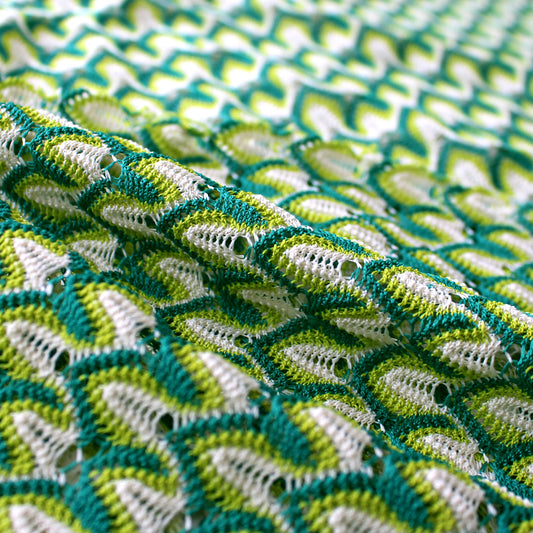 Missoni-esque flame stitch knit - clover/lime