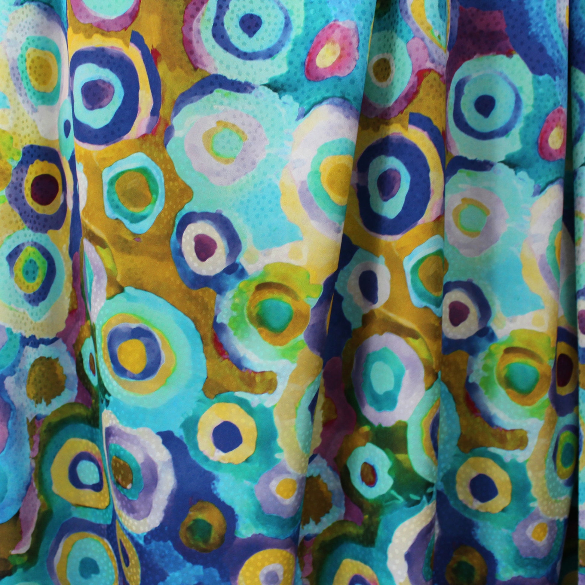 'future islands' overprinted jacquard 'polysilk'