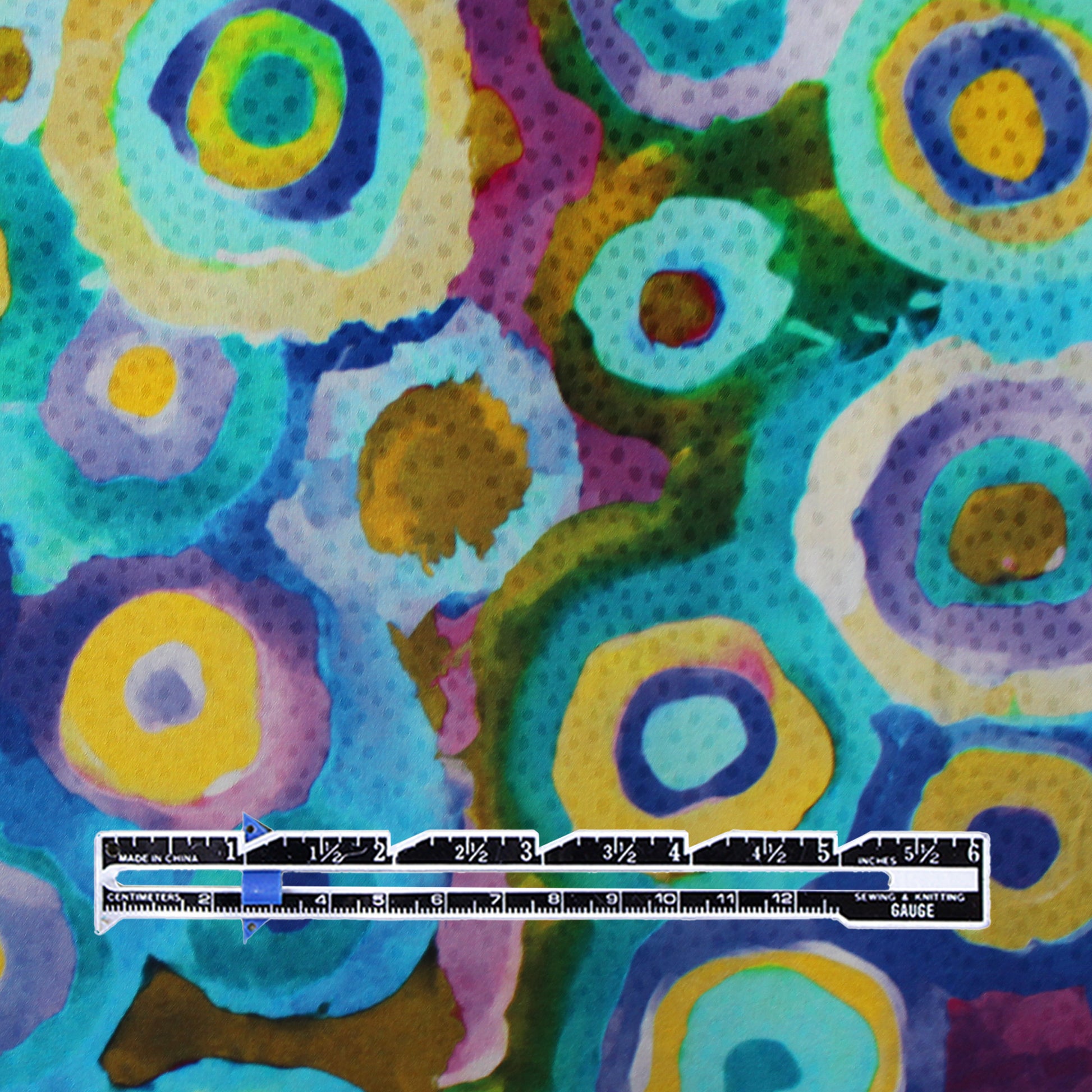 'future islands' overprinted jacquard 'polysilk'