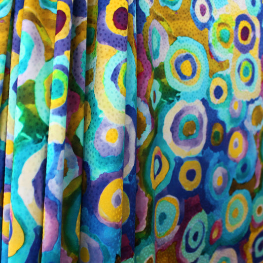 'future islands' overprinted jacquard 'polysilk'