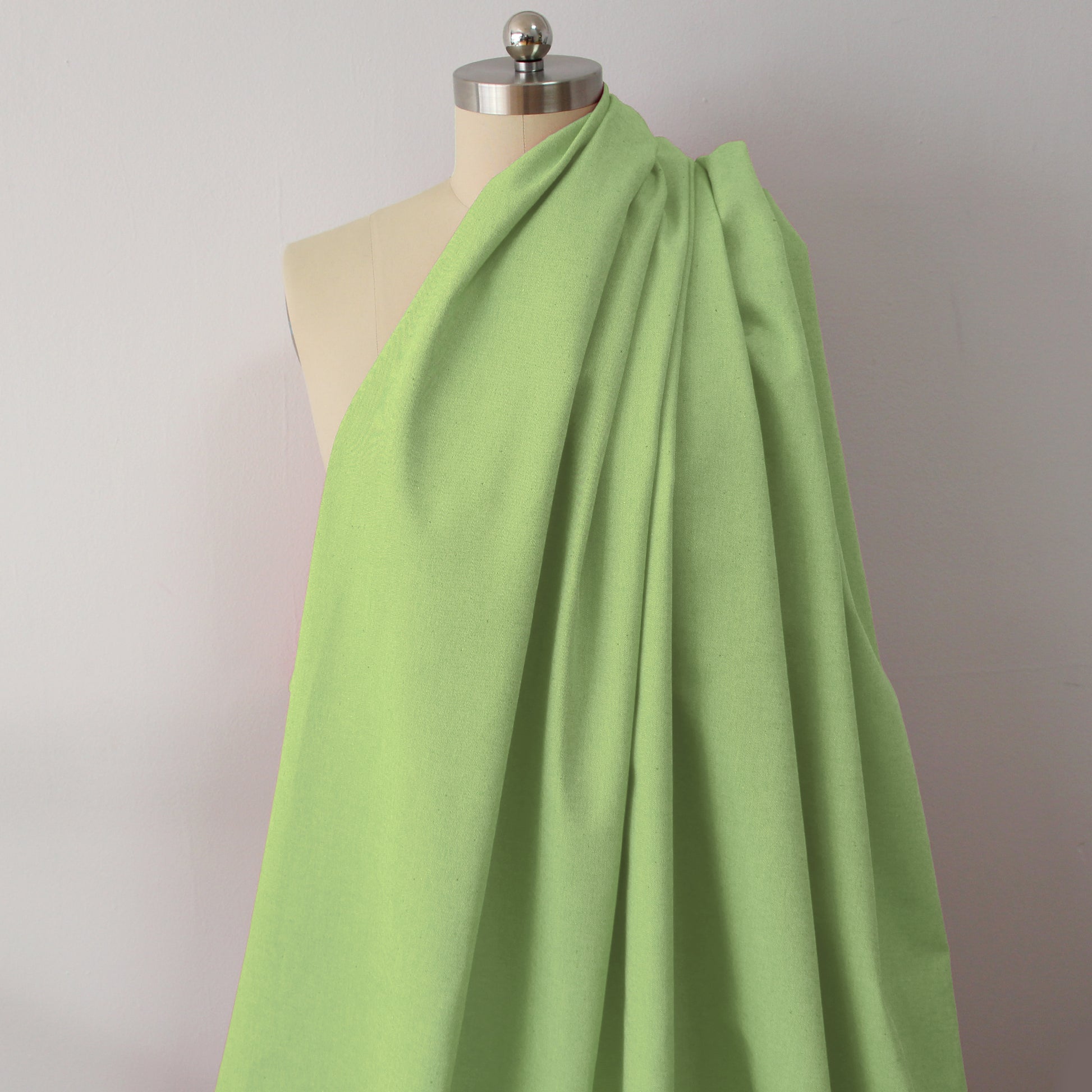 Italian reversible cotton denim - matcha