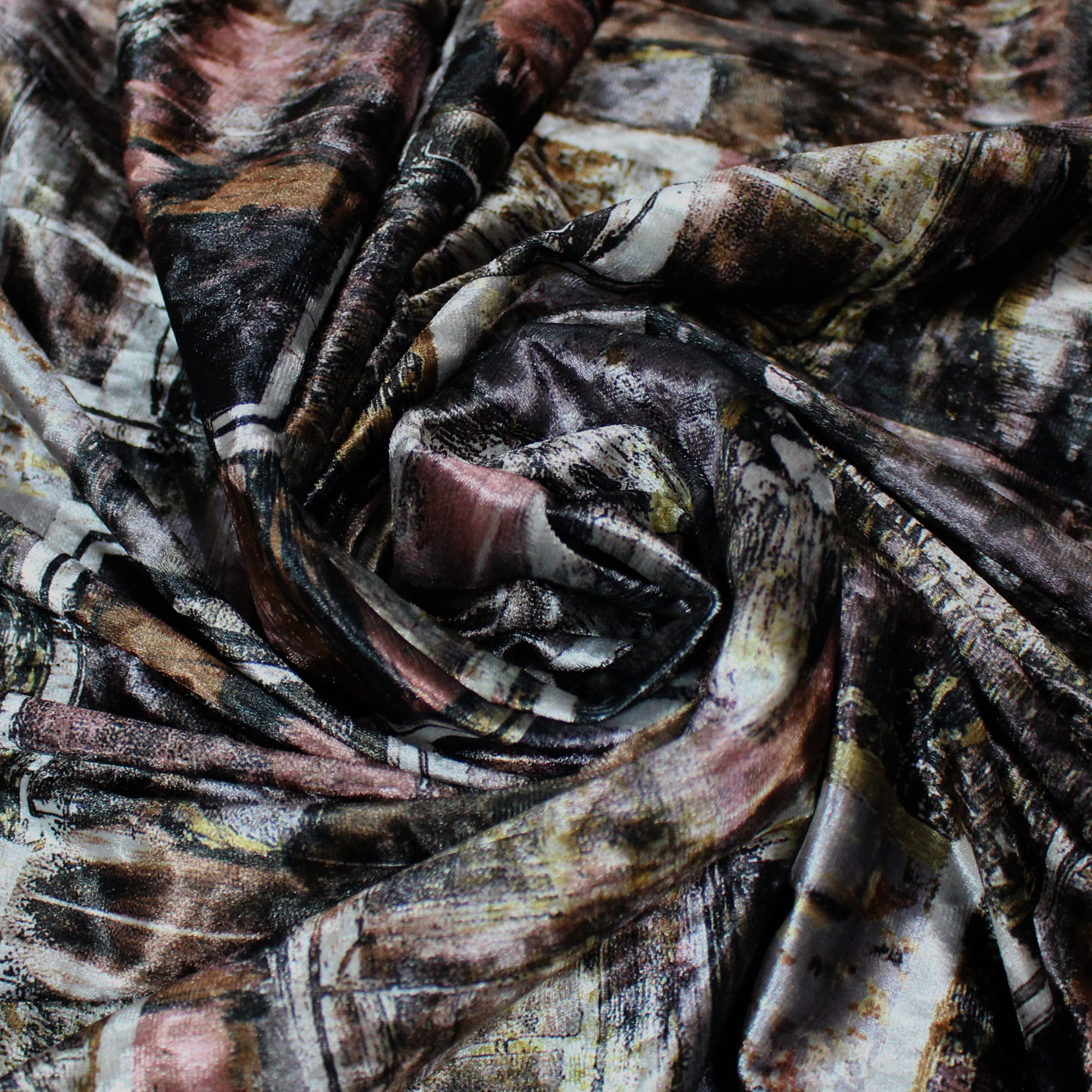 'precious metals' printed stretch velvet