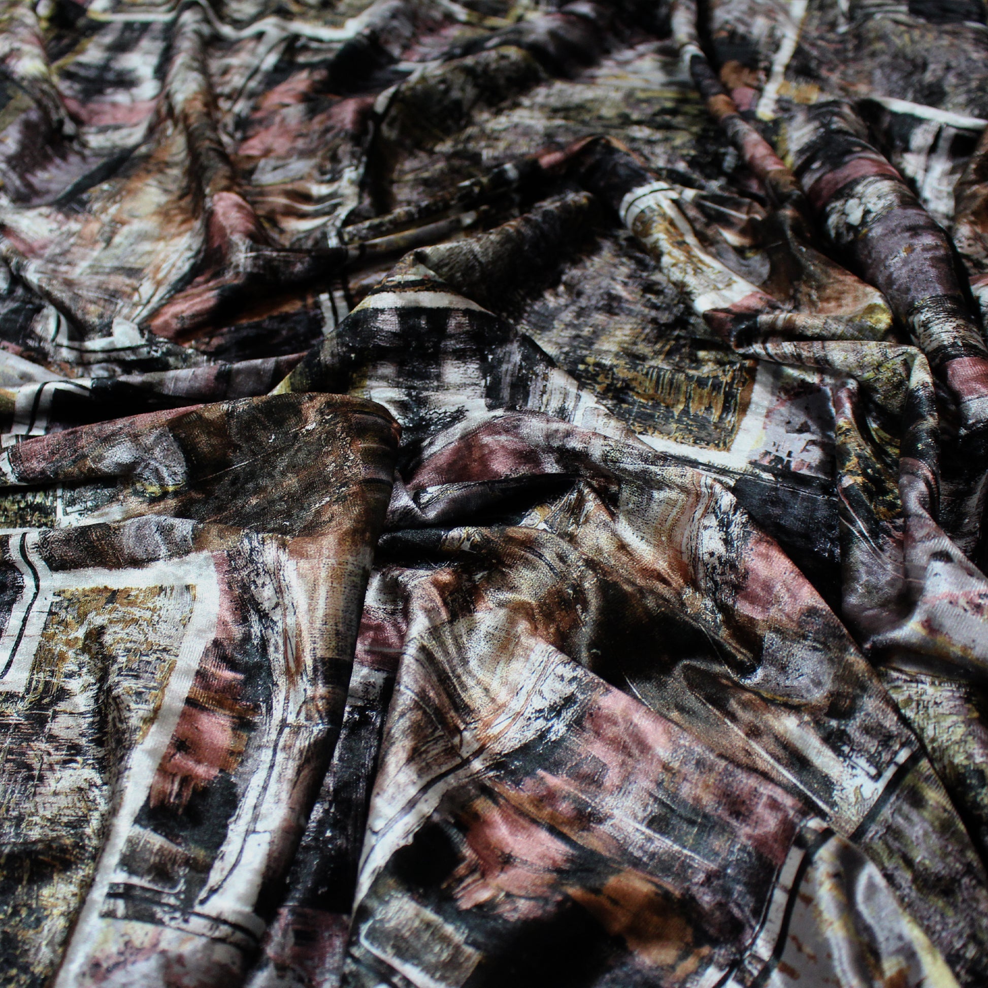 'precious metals' printed stretch velvet