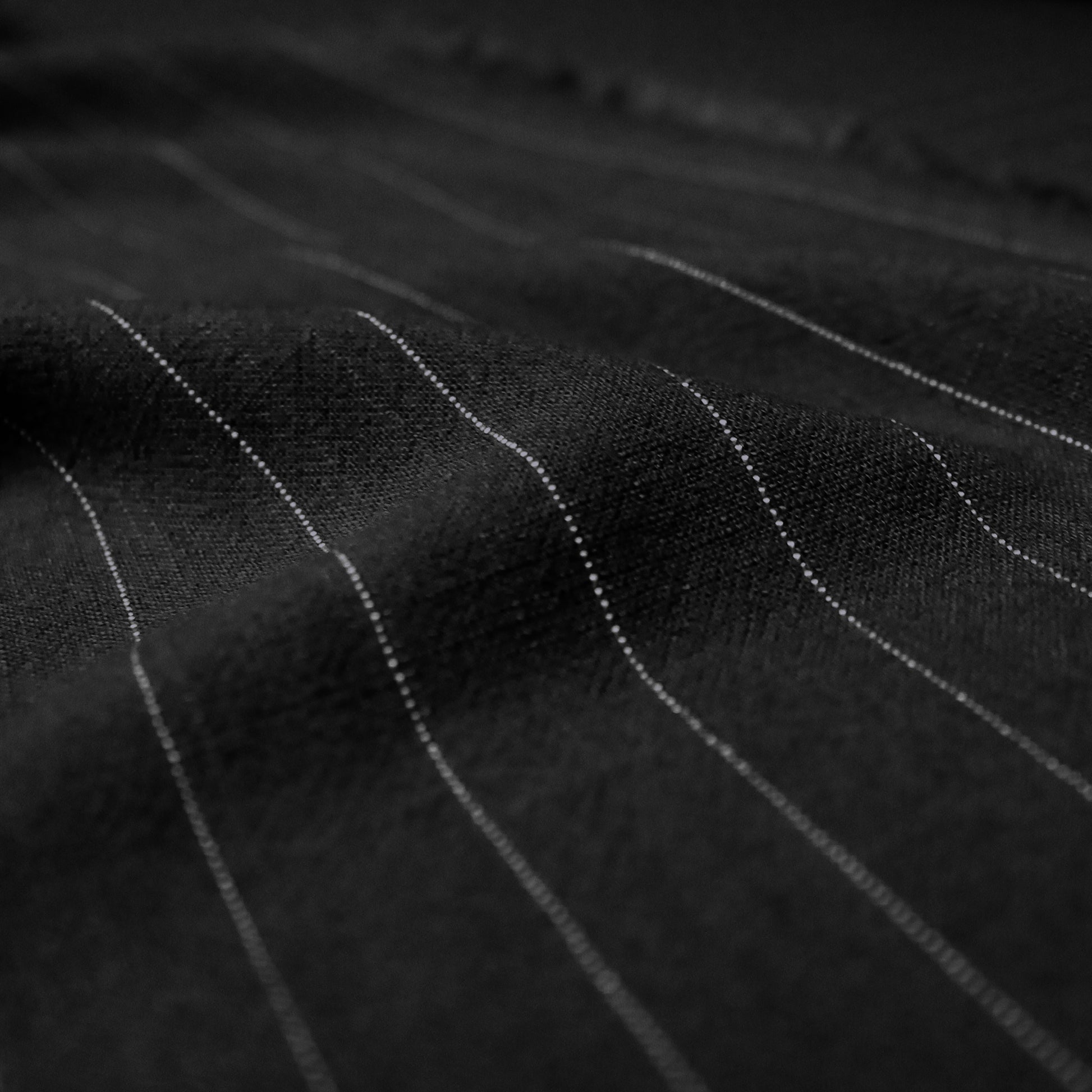 textured pinstripe rayon/linen mid-weight woven - black
