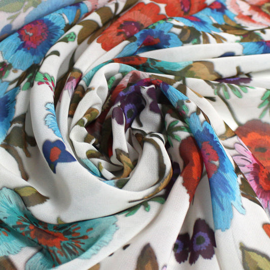 'wildflower' printed polysilk chiffon