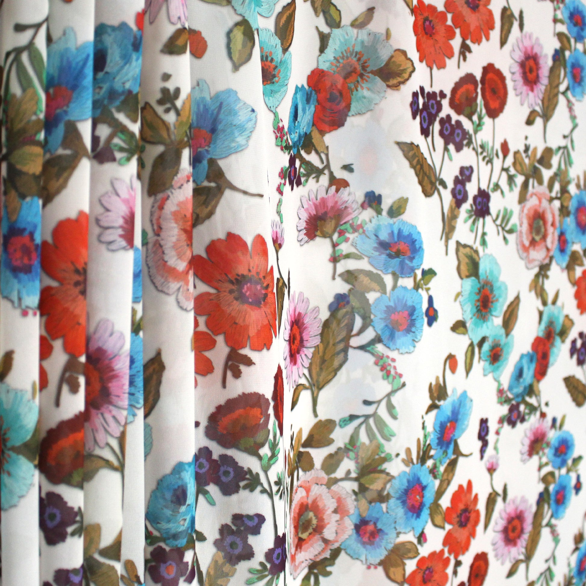 'wildflower' printed polysilk chiffon
