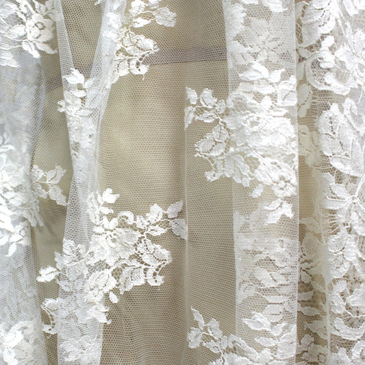 French 'Chantilly' exquisite cotton blend lace, Oeko-Tex cert.