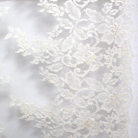 French 'Chantilly' exquisite cotton blend lace, Oeko-Tex cert.