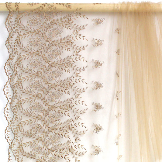 French 'olive branch' embroidered mesh