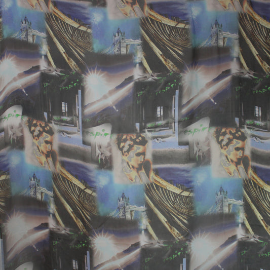 Italian 'Euro trip' graphic silk chiffon