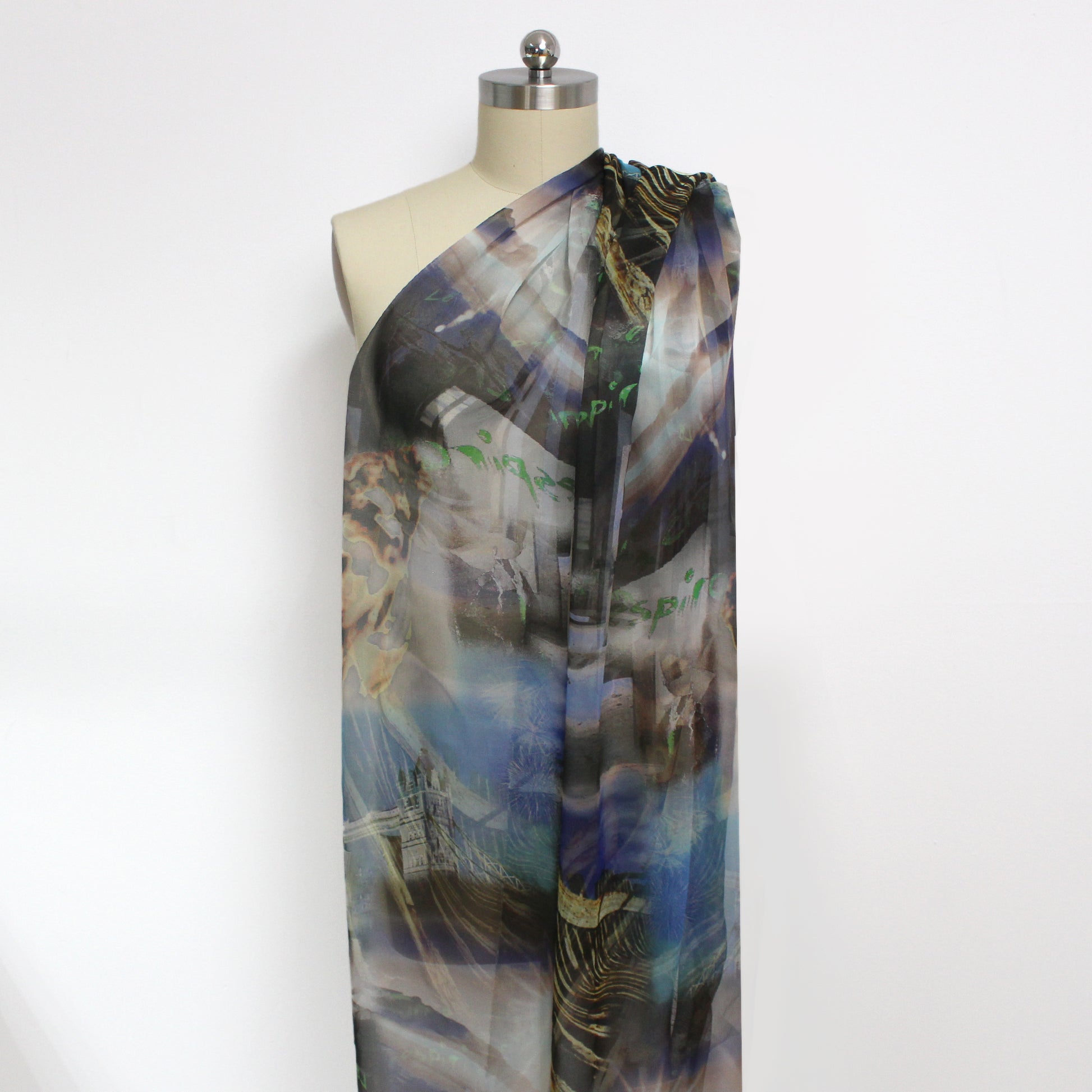Italian 'Euro trip' graphic silk chiffon