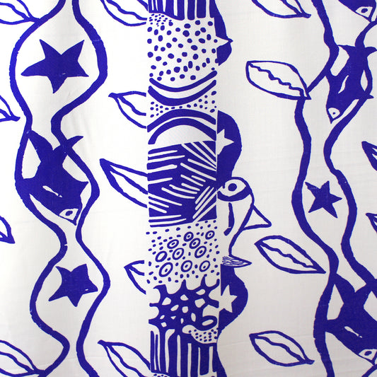 Italian "Santorini" viscose border print