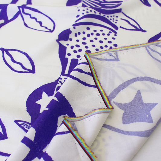 Italian "Santorini" viscose border print