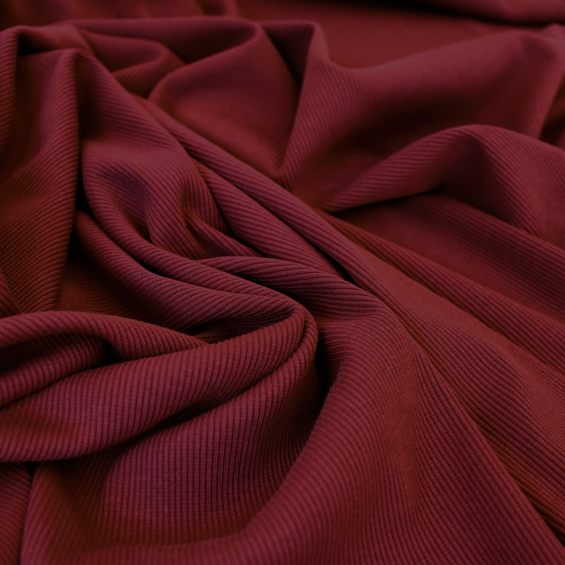 organic cotton rib knit - russet