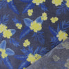 Italian 'hibiscus' printed lightweight denim - yellow