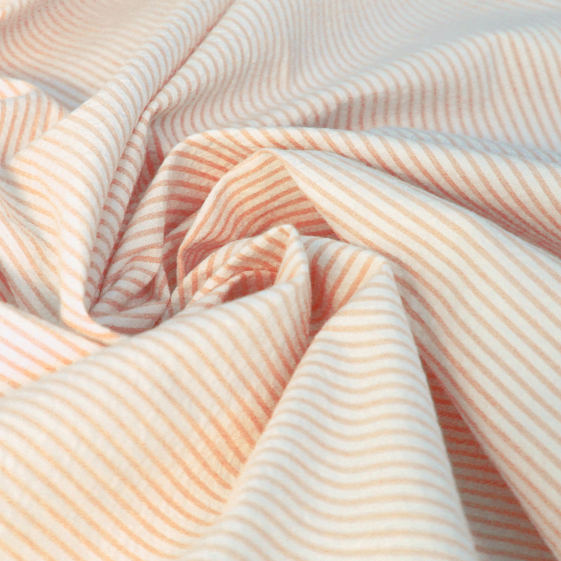 'weekender' all-cotton stripe seersucker - sherbet/white