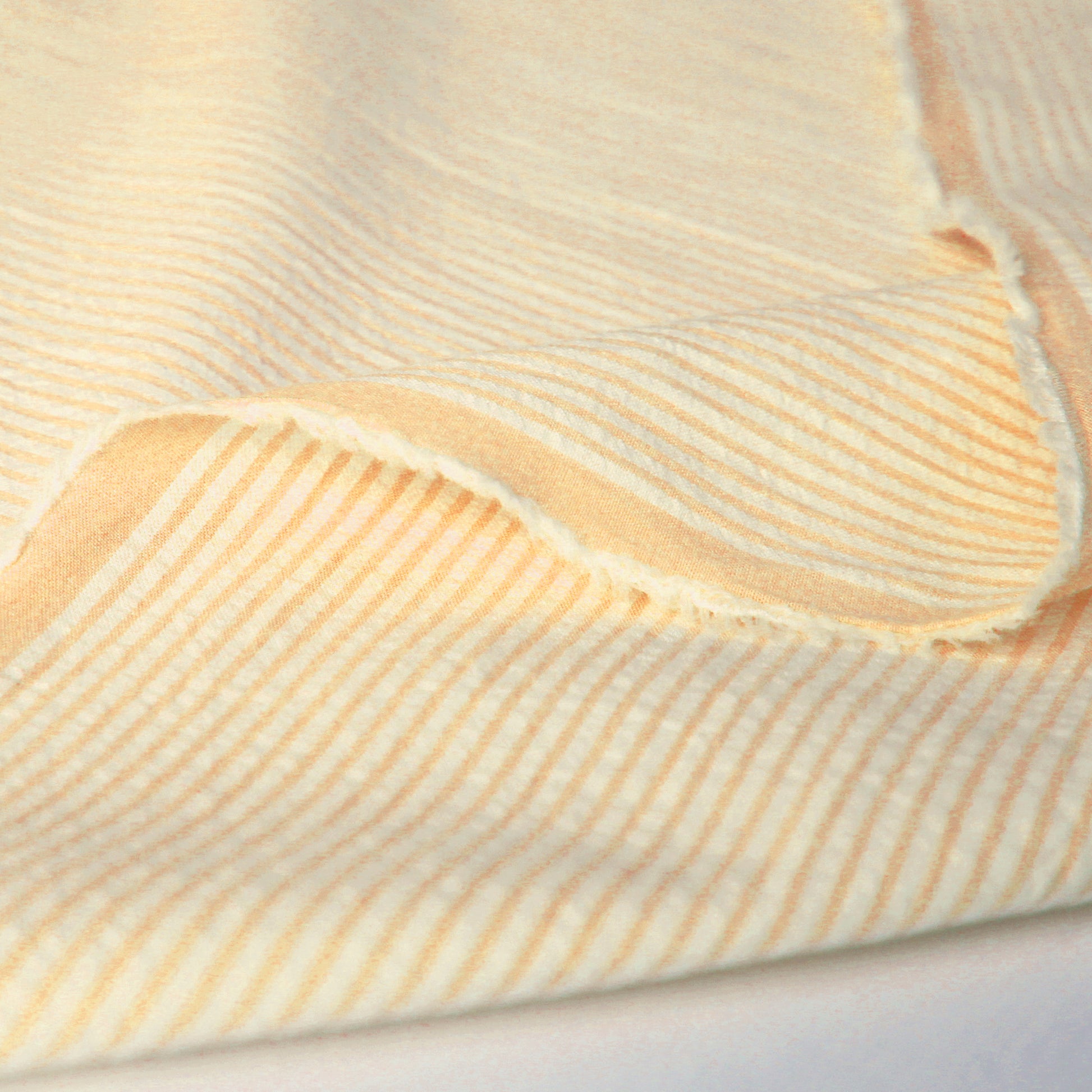 'weekender' all-cotton stripe seersucker - sherbet/white