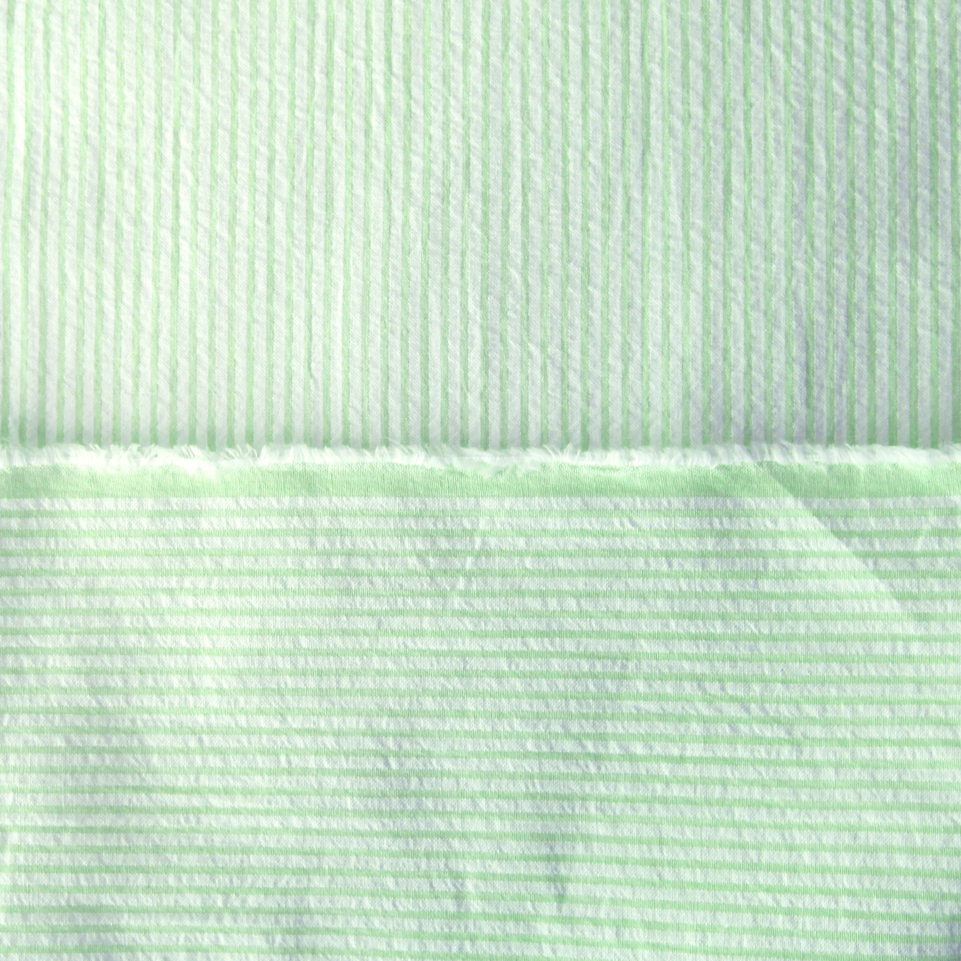 'weekender' all-cotton stripe seersucker - lime/white
