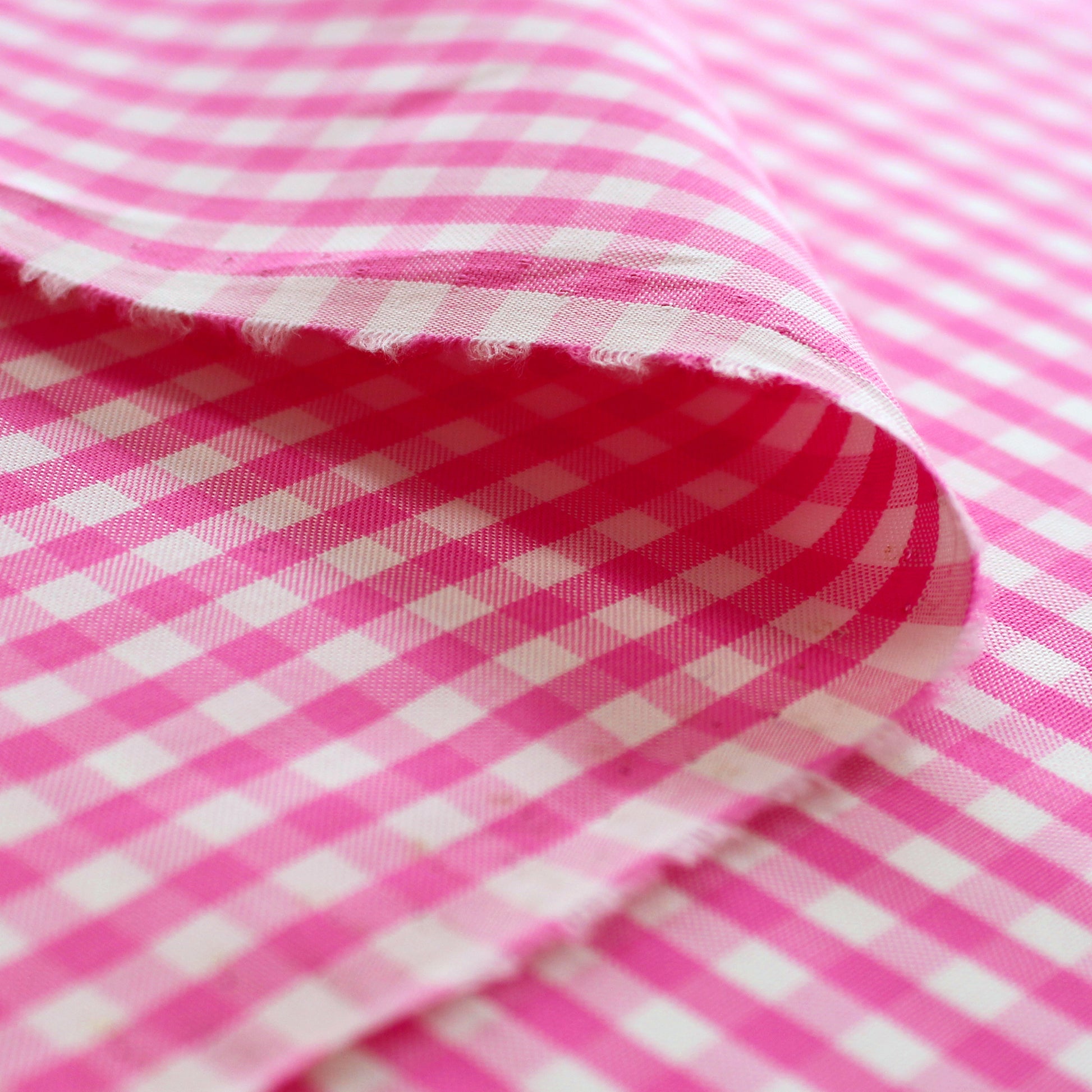 'sunnyside' gingham plaid cotton shirting - orchid/ivory