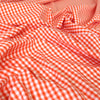'sunnyside' gingham plaid cotton shirting - orange/ivory