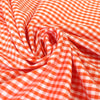 'sunnyside' gingham plaid cotton shirting - orange/ivory