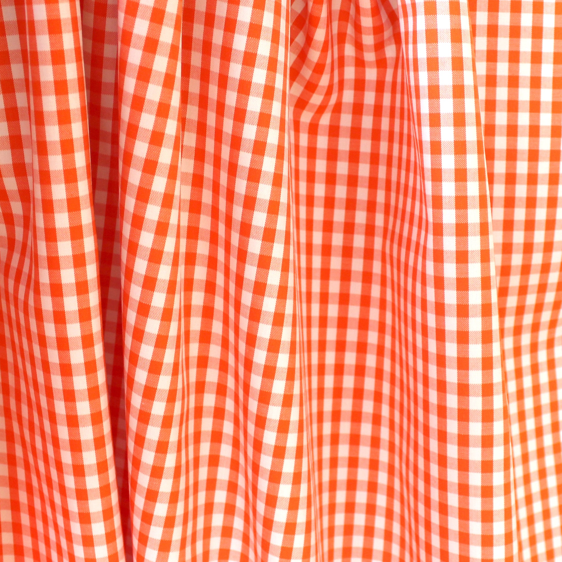 'sunnyside' gingham plaid cotton shirting - orange/ivory