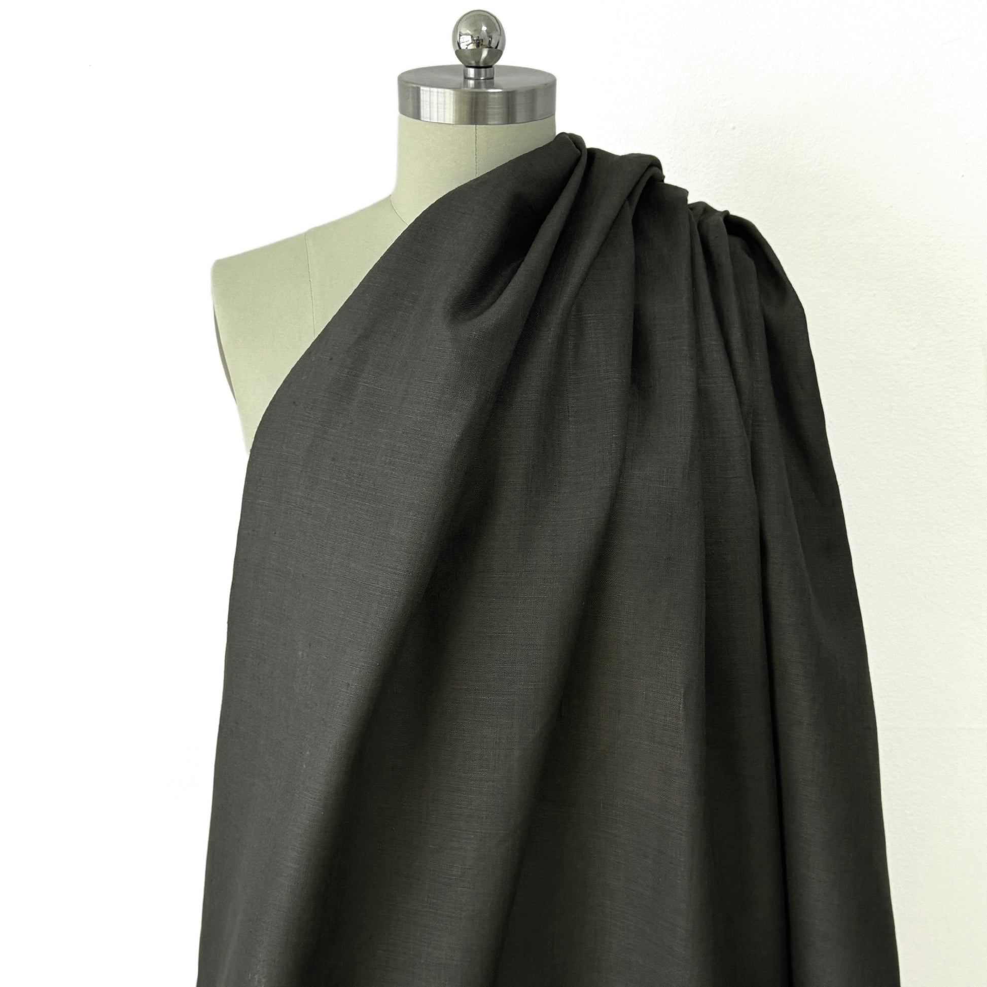 European mid-weight linen woven - smoke gray