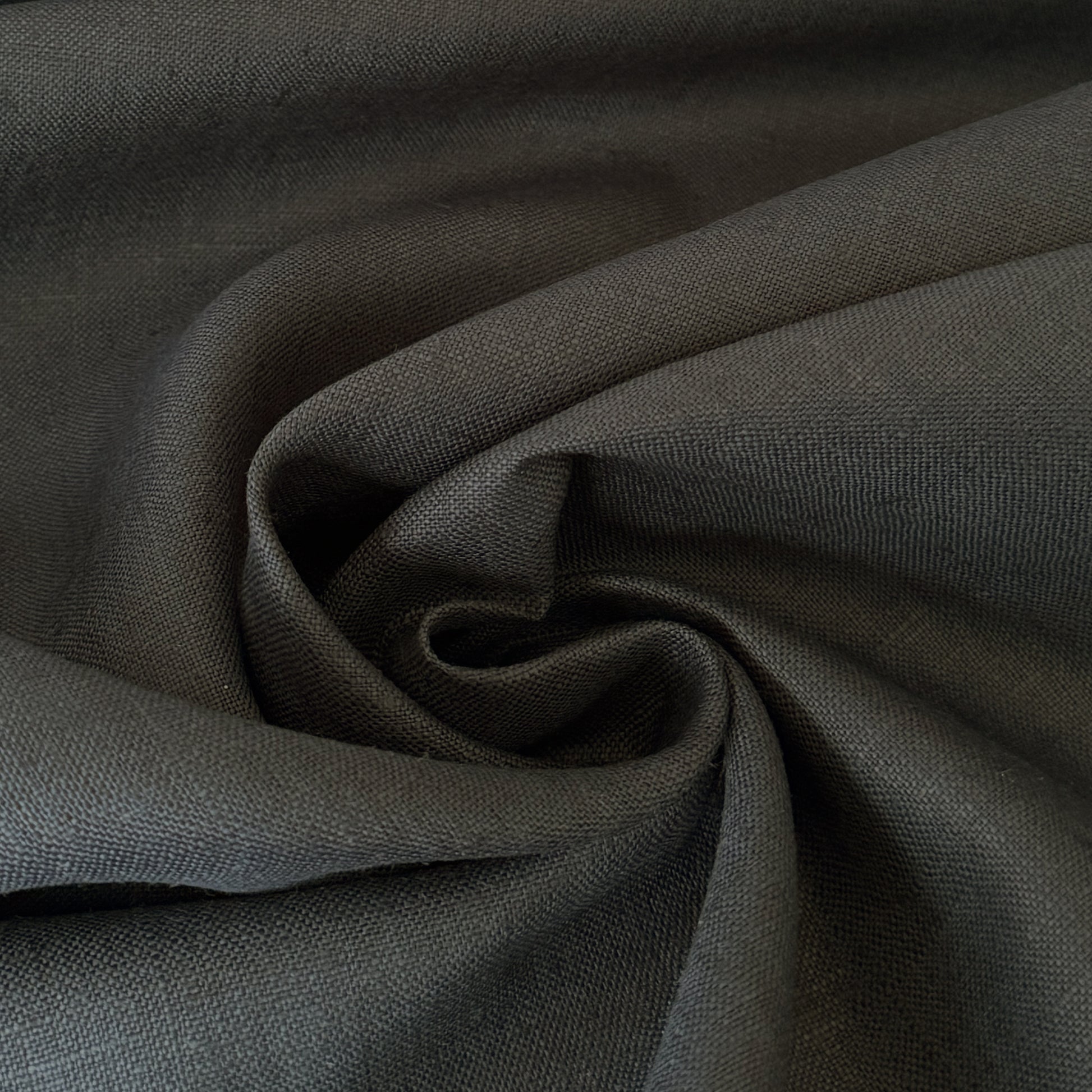 European mid-weight linen woven - smoke gray
