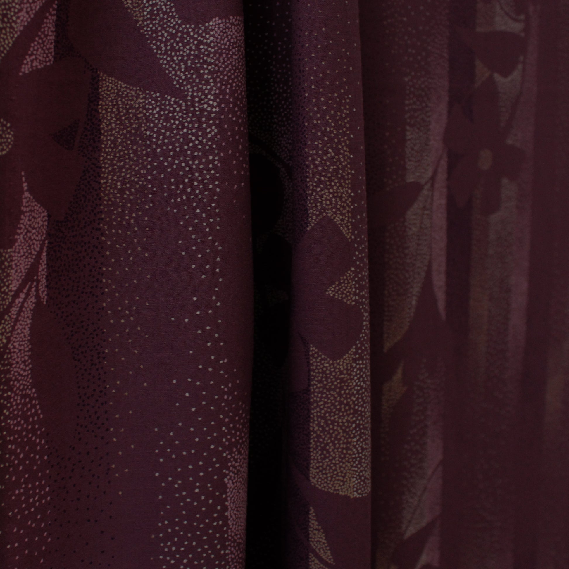 Italian 'plum garden' printed wool challis