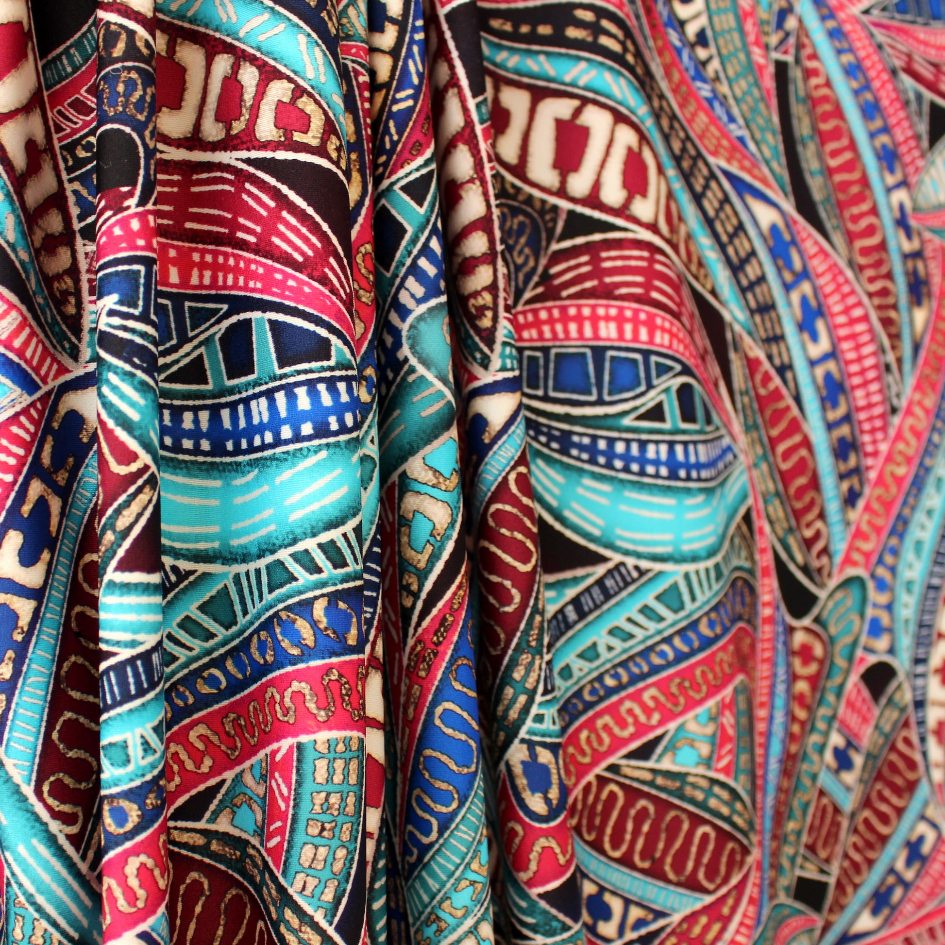 Italian designer 'batik' 4-way swim knit