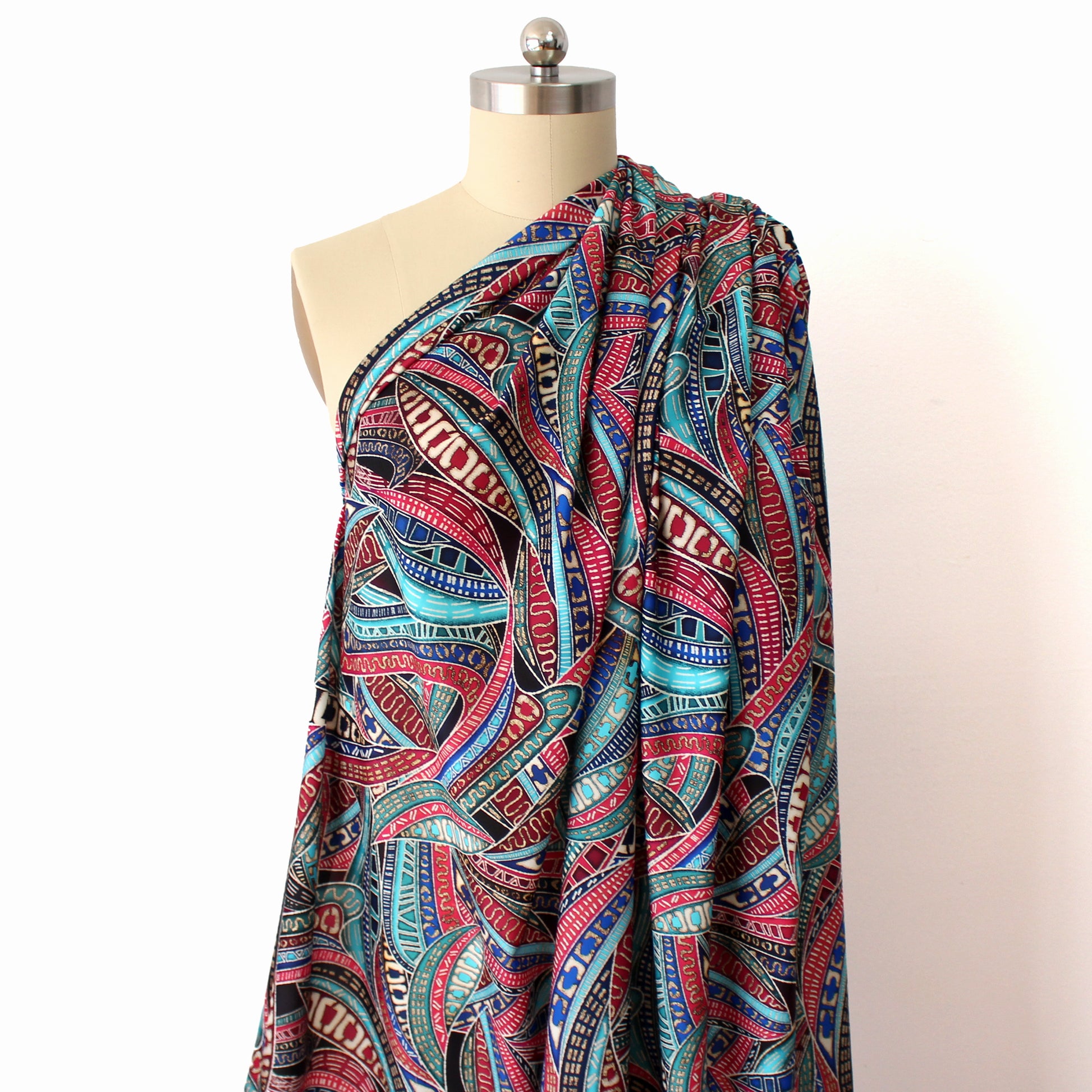 Italian designer 'batik' 4-way swim knit