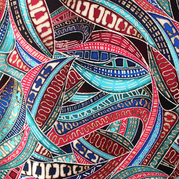 Italian designer 'batik' 4-way swim knit