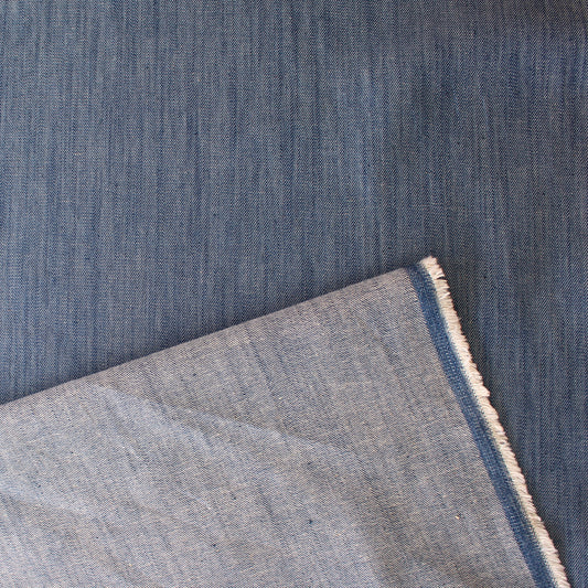 mid-weight variegated cotton denim - beachy blue