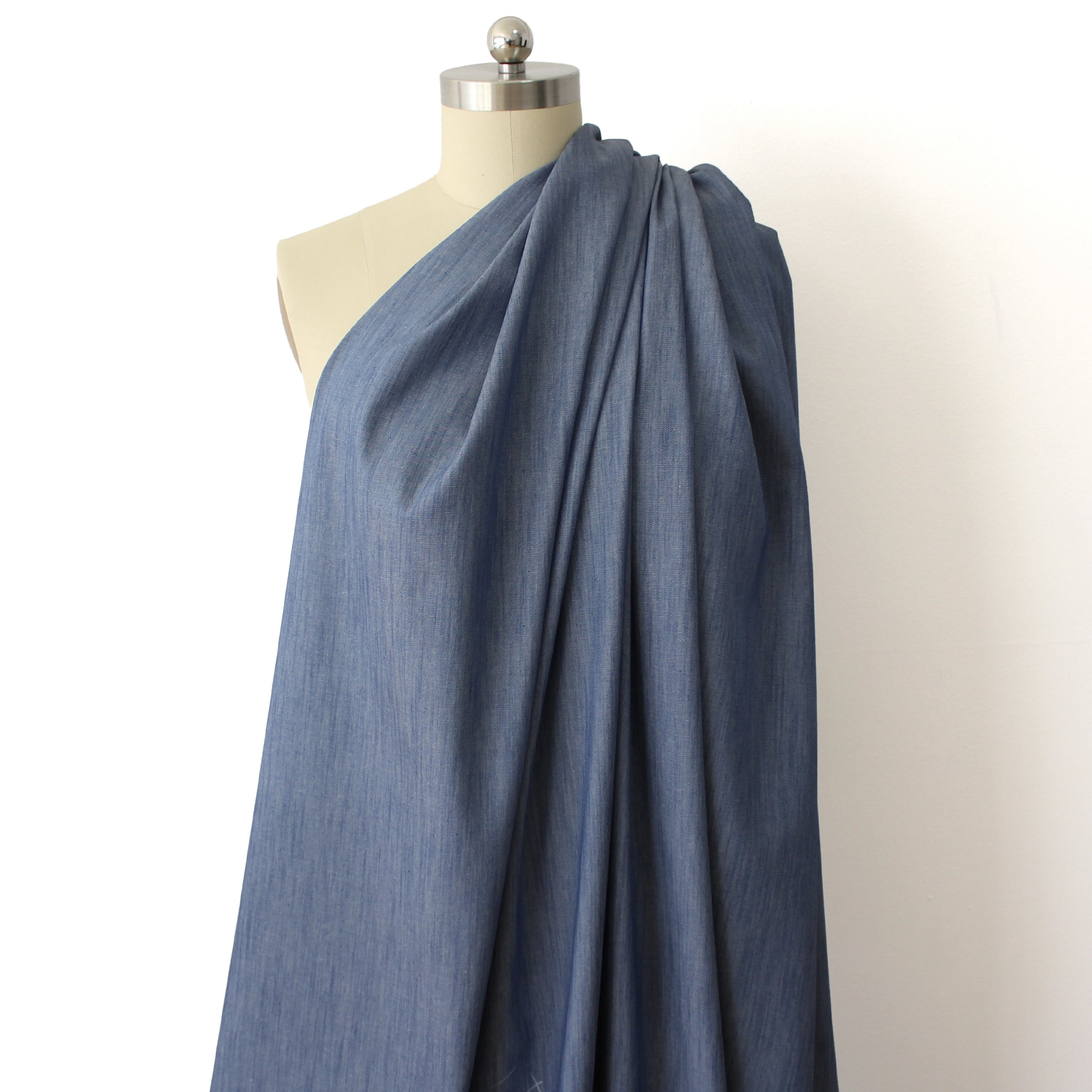 mid-weight variegated cotton denim - beachy blue