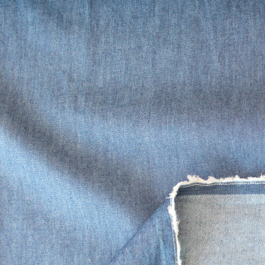 'soft and drapey' all-cotton 5 oz. denim - sunbleached blue